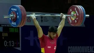 N.ajith 🇮🇳 73kg men win gold medal for India 2023 commonwealth weightlifting championship all att..