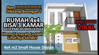 SALAH SATU DESAIN RUMAH KECIL MUNGIL TERKEREN  4x4 METER - 3 KAMAR TIDUR