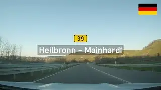 Driving in Germany: Bundesstra&szlig;e B39 from Heilbronn to Mainhardt - Winter Sunset Drive