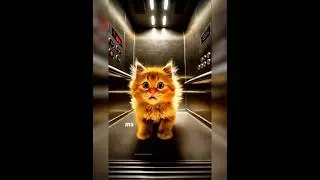 Kitten gets trapped inside elevator#cat #catshorts #kitten #shortsfeed