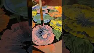 Which color combo should I make a flower with next? #painting #upcycling #records #flowers #art