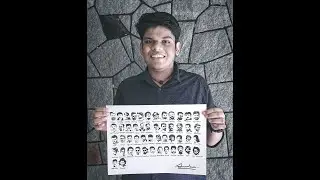 YOUNGEST TO DRAW 50 STENCIL PORTRAITS OF FAMOUS ACTORS ON AN A4 SHEET IN A SHORT TIME