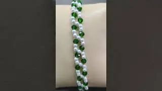 Easy Green Pearl Bracelet 💚 | DIY Jewelry #shorts dj's creation