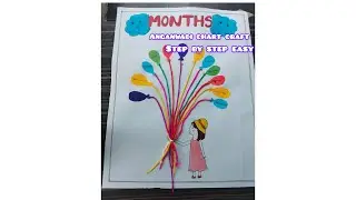 anganwadi months chart craft#months #woolencraft #chart #easy #simple #baloon #girl #clouds