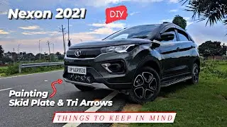 Painting Skid plate and tri arrow of Nexon 2021 | Things to keep in mind while painting Tri arrow