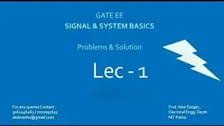 GATE EE SIGNAL & SYSTEM BASICS PROBLEM SOLUTION, LECTURE - 1