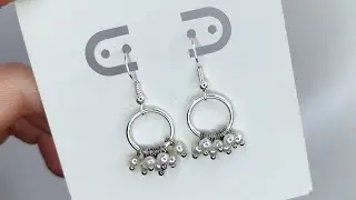 Aritos de argollas con perlas