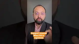 Passport apply when FIR is registered
