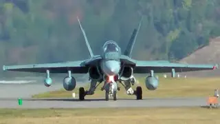 F-18 Hornet Takeoff from Castlegar, British Columbia CYCG