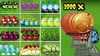 1000 Amberheah Zombie Vs 50 random plants max level! Pvz2 custom gameplay