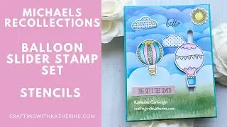 Recollections Balloon Slider Card featuring new Stencils from Michaels Stores