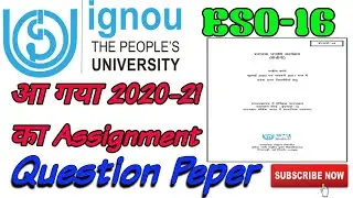 ESO-16 Assignment Question Paper 2020-21| #IGNOU #Ignouassignment #ESO-16_important_question
