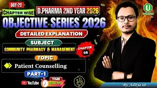 🔴D.Pharm 2nd Year 2026 | Chapter Wise Objective Series Day -29 | Community Pharmacy & Management