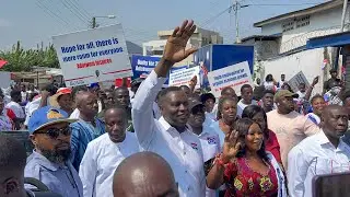 Fans Hail Hon. Adutwum as He Submits Forms & Prepares Speech at NPP Headquarters