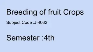 Breeding of fruit crops 2021