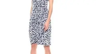 Review of Lark & Ro Women's Classic Cap Sleeve V-Neck Compact Matte Jersey Wrap Dress #9 in 2020