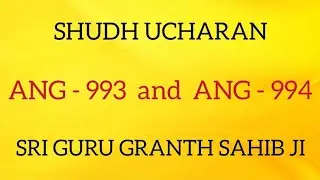 SHUDH UCHARAN ANG 993-994 II GURU GRANTH SAHIB JI II SARBAT DA BHALA II