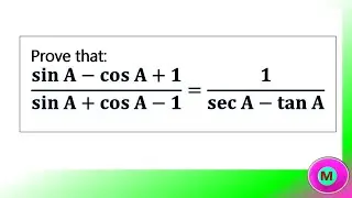 #Prove (sin A-cos A+1)/(sin A + cos A-1 )= 1/(sec A-tan A)❓❓ 😎