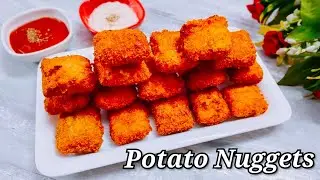 How to make Potato Nuggets Recipe.Crispy Potato Nuggets.Cafe Style Crispy Aloo Spicy Veg Snack.