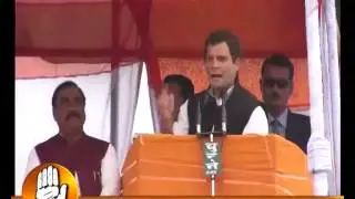 Rahul Gandhi addressing a public rally at Chauri Chaura , Gorakhpur
