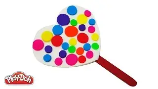 Play Doh How to Make a Rainbow Heart Ice Cream Popsicle DIY Fun Happy Rainbow