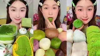 Matcha Dessert Mukbang ASMR🍩🍨✨#Chocolate #ChocolateMukbang #Mukbang #ASMRMukbang #ChocolateASMR