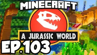 Jurassic World: Minecraft Modded Survival Ep.103 - HERBIVORE DINOSAURS FARM EXPO (Dinosaurs Modpack)
