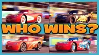 Cars 2 The Game LIGHTNING MCQUEEN, DRAGON, DAREDEVIL, CARBON FIBER and RADIATOR 4 Player Race