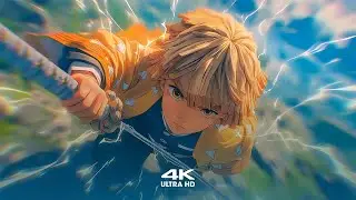 Zenitsu Agatsuma Thunder Strike 4K Screensaver | Demon Slayer Live Wallpaper ⚡