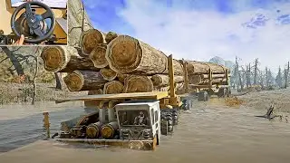 Unstoppable Z2 Logging Servant Conquers Deep Mud | Snowrunner | Steering Wheel Gameplay