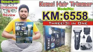 Kemei Hair Trimmer Model KM 6558 complete unboxing and Review. Kemei 3 in 1 Hair Remover #Vlogs58