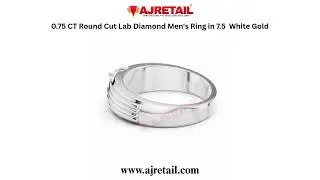 0.75 Ct Lab Diamond Men&rsquo;s Ring | 14K White Gold Luxury Look
