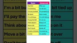 Basic English VS Advanced English | #shortsfeed #english #shorts #vocabulary #youtubeshorts #viral