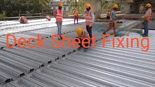 Deck sheet fixing on steel girder concourse level