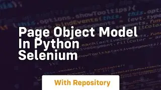Page object model in python selenium