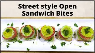 Open sandwich bites||Street style bread Chat||Unique Chat recipe||Easy and quick snack recipe||