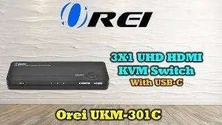 OREI 4K 3-портовый HDMI KVM-переключатель | 3 в 1 выход: UKM-301C
