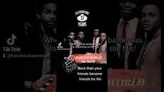 Harlem World Crew MC SON OF SAM, R.I.P., DJ RANDY, R.I.P. DJ KOOL D, R.I.P., MC CHARLIEROCK holding