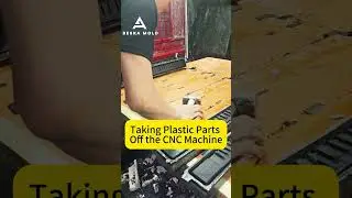 Taking CNC Plastic Parts Off the CNC Machine  #machiningprocess #cncmachining #shorts