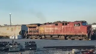 TRAINS Rare View CP Freight Exits Lachine IMS Yatd on Wye