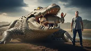 Brave Rescue Team Saves innocent rabbit From giant crocodile