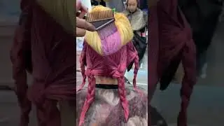 The purple 🟣 and pinkhair colour how to do #purplepink[Mk hair style]