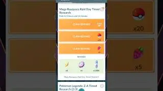 Pokemon go Mega Rayquaza Raid Day Timed Research Complete now Get Meteorite #shorts #viralshorts