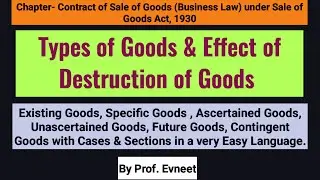 Types of Goods under the Sale of Goods Act | Effect of Destruction of Specific Goods |CA Foundation