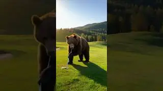 AI Events: Brown Bear Playing Golf ⛳ 🐻 #aievents