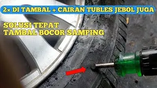 Cara tambal ban luar mobil bocor samping #otomotif #tambalban