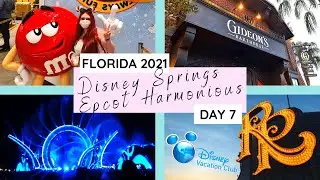 WALT DISNEY WORLD FLORIDA VLOG | DAY 7 - Disney Springs Shopping, Gideon's, Epcot Harmonious,  50th