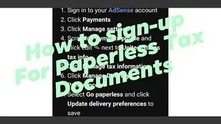 How To Sign-up For Paperless Tax Documents in Adsense