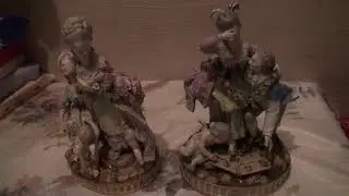 0009 Two Meissen figurines Broken Eggs And Broken Bridge from my private collection. Museum Quality