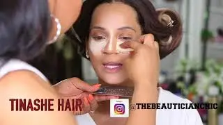 CLIENT SEW IN  HAIR AND MAKEUP TRANSFORMATION POWER OF MAKEUP VLOG 23 |TINASHE HAIR